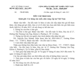 YÊU CẦU BÁO GIÁ - 06/02/2025