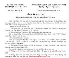 YÊU CẦU BÁO GIÁ - 18/6/2025