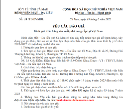 YÊU CẦU BÁO GIÁ - 19/6/2025