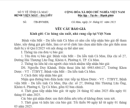 Yêu cầu báo giá 24/02/2025