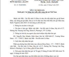 Yêu cầu báo giá - 25/3/2025