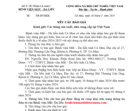 Mời chào giá thiết bị Y tế 18/3/2024