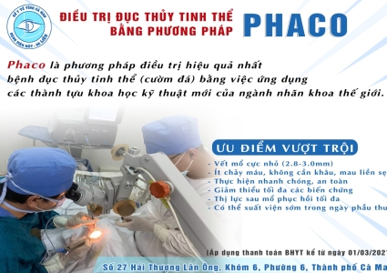 Điều trị đục thuỷ tinh thể bằng PHACO